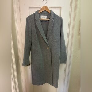 Babaton wool Gray coat with Structured Design